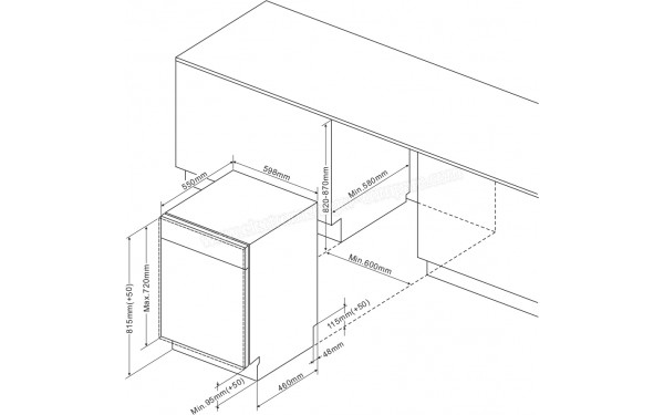 BRANDT BDJ3424LB - Dimensions