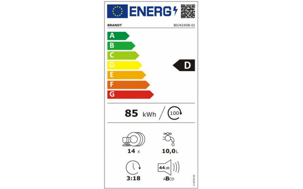 BRANDT BDJ424DB - &Eacute;tiquette &eacute;nergie v2