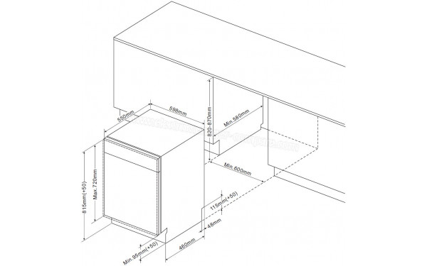 BRANDT BDJ424VLB - Dimensions