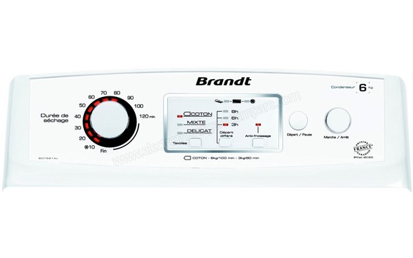 BRANDT BDT561AL - Panneau de commandes (cr&eacute;dit : Boulanger)