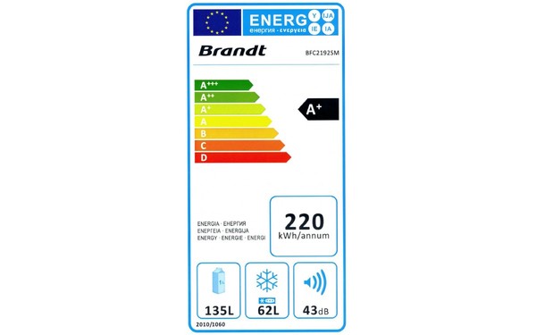 BRANDT BFC2192SM - &Eacute;tiquette &eacute;nergie