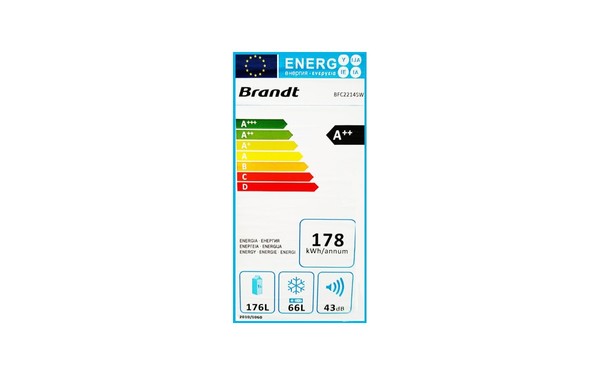 BRANDT BFC2214SW - &Eacute;tiquette &eacute;nergie