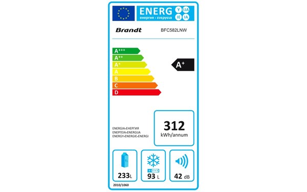 BRANDT BFC582LNW - &Eacute;tiquette &eacute;nergie
