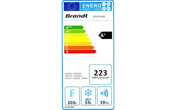 BRANDT BFD1252BW - &Eacute;tiquette &eacute;nergie