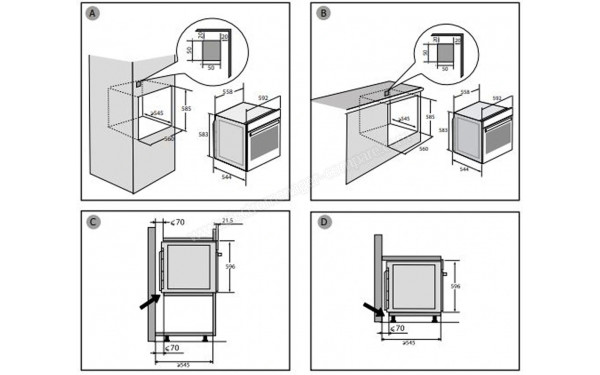 BRANDT BFH3412W - Dimensions