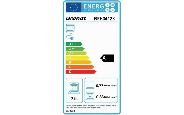 BRANDT BFH3412X - &Eacute;tiquette &eacute;nergie