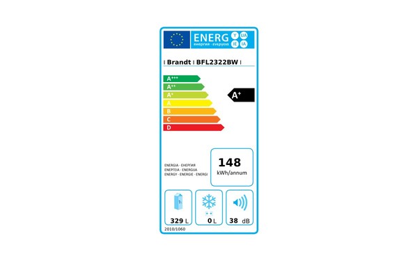 BRANDT BFL2322BW - &Eacute;tiquette &eacute;nergie