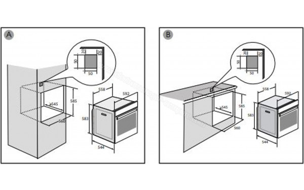 BRANDT BFP7554W - Dimensions