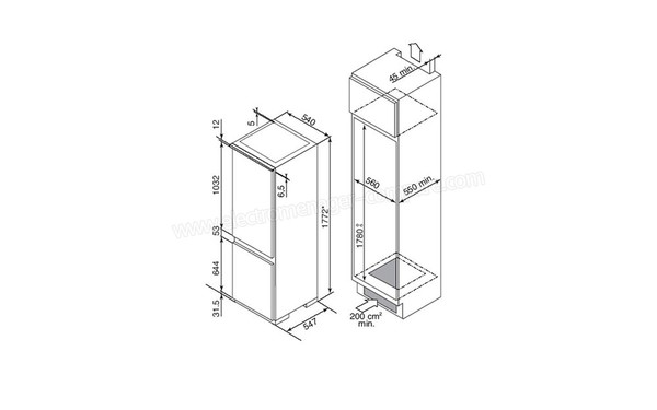 BRANDT BIC2272SW - Sch&eacute;ma d'encastrement