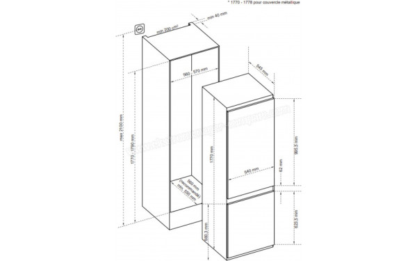BRANDT BIC7756EN - Dimensions