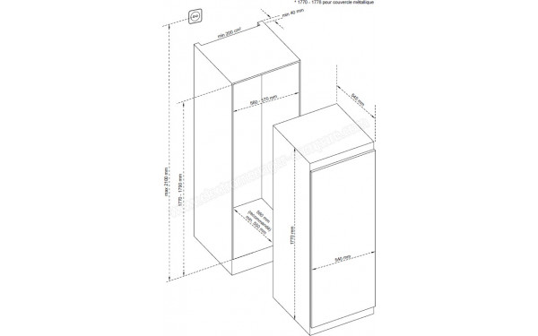 BRANDT BIL1770EB - Dimensions