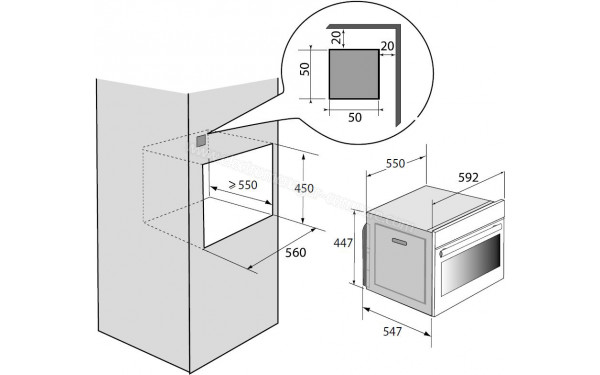 BRANDT BKS7131LX - Dimensions