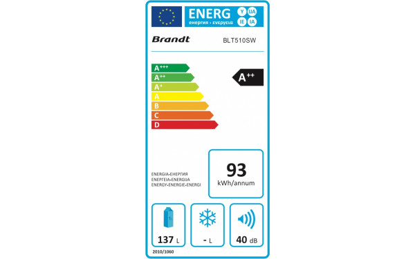 BRANDT BLT510SW - &Eacute;tiquette &eacute;nergie