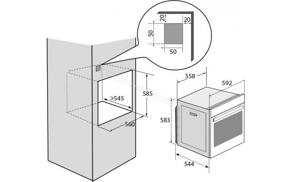 BRANDT BOP2014B - Dimensions