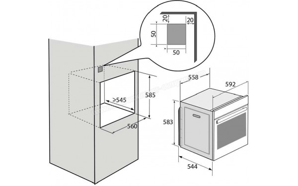 BRANDT BOP2432B - Dimensions