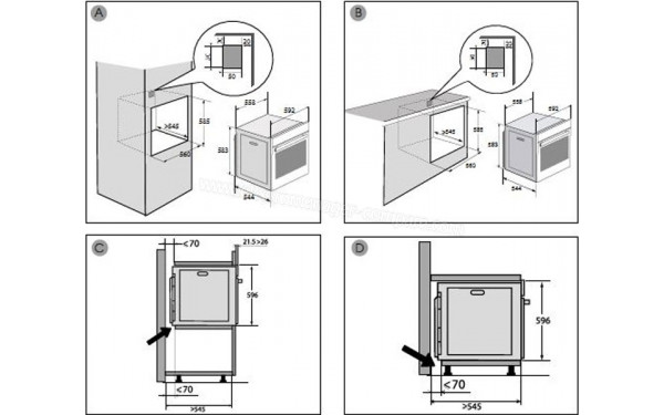 BRANDT BOP7534W - Dimensions