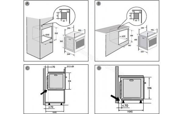 BRANDT BOP7534X - Dimensions