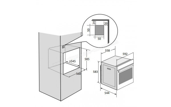 BRANDT BOP7535X - Dimensions