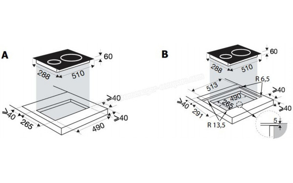 BRANDT BPI1621UB - Dimensions