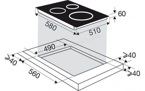 BRANDT BPI1641UX - Dimensions