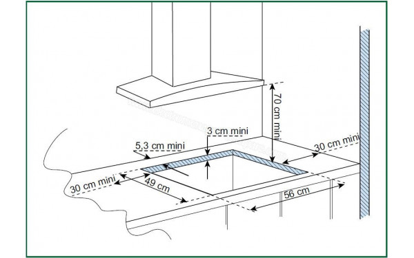 BRANDT BPI164DUB - Dimensions (cr&eacute;dit : Boulanger)