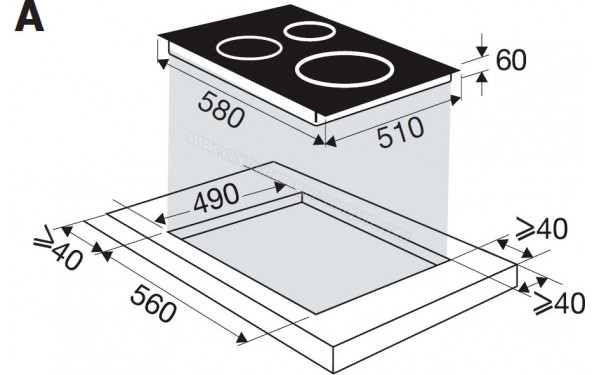 BRANDT BPI164HUX - Dimensions