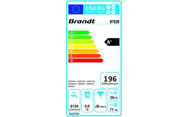 BRANDT BT62B - &Eacute;tiquette &eacute;nergie