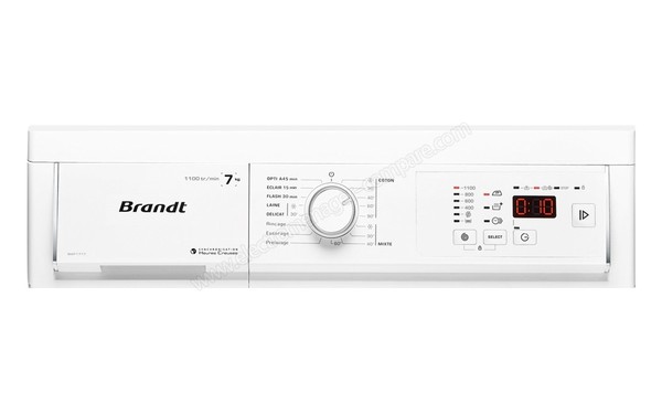 BRANDT BWF171T - Vue du panneau de commande