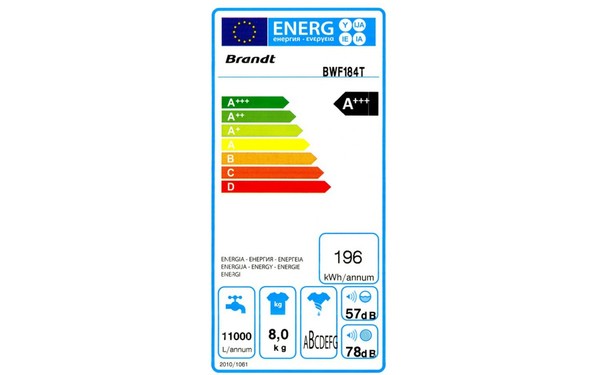BRANDT BWF184T - &Eacute;tiquette &eacute;nergie