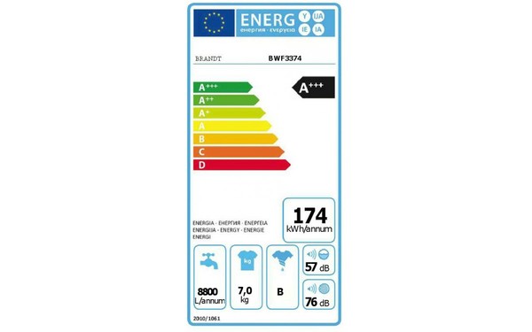 BRANDT BWF3374 - &Eacute;tiquette &eacute;nergie