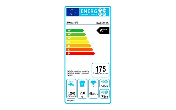 BRANDT BWF47TCS - &Eacute;tiquette &eacute;nergie