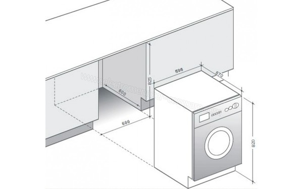 BRANDT BWF814I - Sch&eacute;ma d'encastrement (cr&eacute;dit : Darty)
