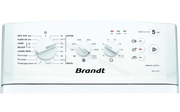 BRANDT BWT1512E - Panneau de commandes