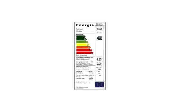 BRANDT BWW162I - &Eacute;tiquette &eacute;nergie
