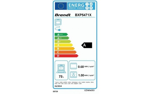 BRANDT BXP5471X - &Eacute;tiquette &eacute;nergie