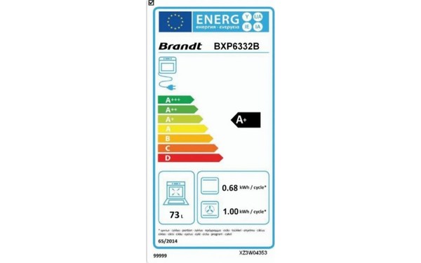BRANDT BXP6332B - &Eacute;tiquette &eacute;nergie