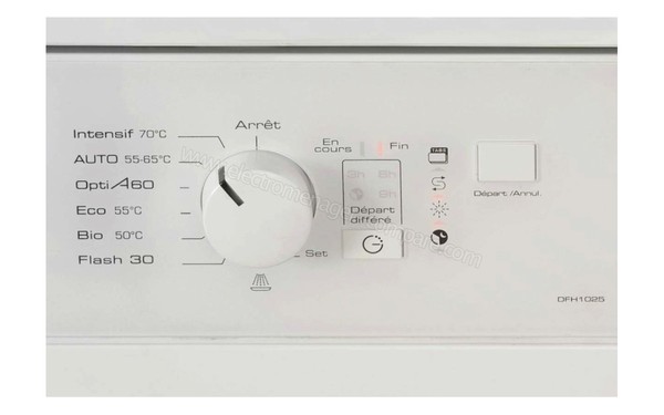 BRANDT DFH1025 - Panneau de commande (cr&eacute;dit : Darty)