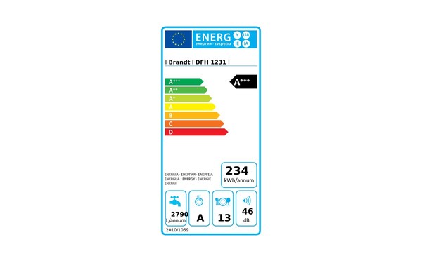 BRANDT DFH1231 - &Eacute;tiquette &eacute;nergie