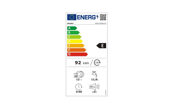 BRANDT DFP127ADW - &Eacute;tiquette &eacute;nergie v2