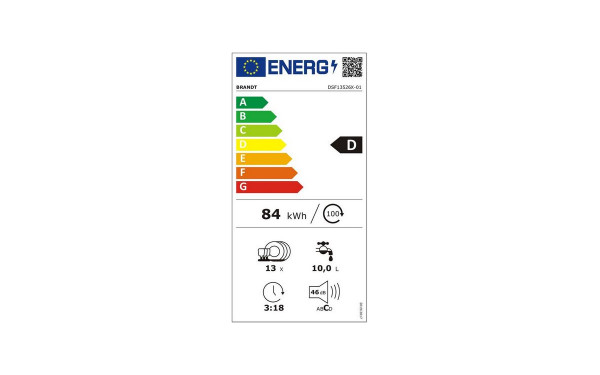 BRANDT DSF13526X - &Eacute;tiquette &eacute;nergie v2