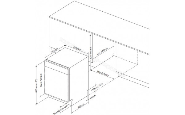 BRANDT DWJ3137DS - Dimensions