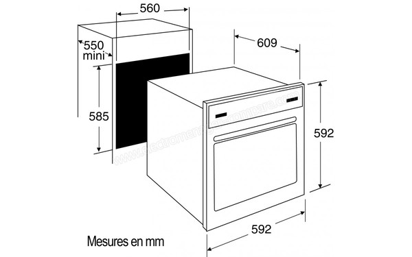 BRANDT FC1132B - Sch&eacute;ma d'encastrement