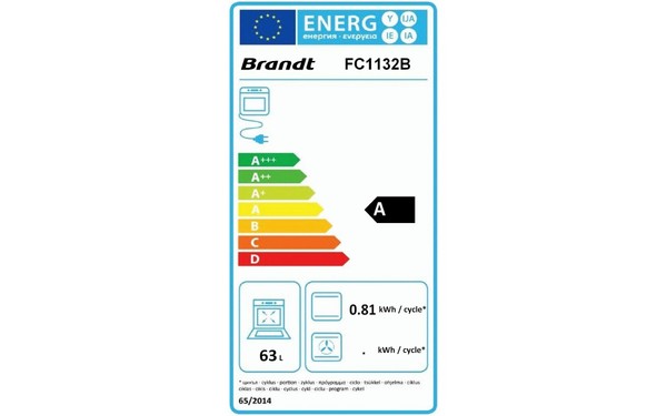 BRANDT FC1132B - &Eacute;tiquette &eacute;nergie