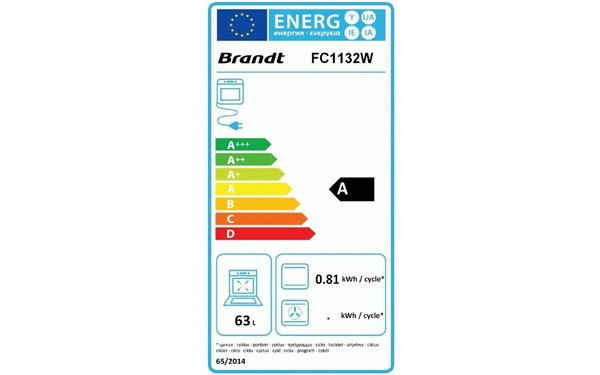 BRANDT FC1132W - &Eacute;tiquette &eacute;nergie