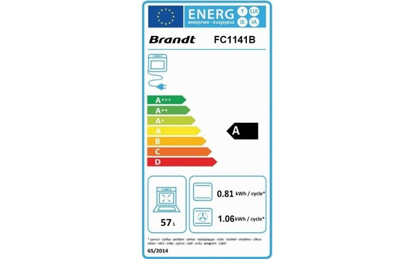 BRANDT FC1141B - &Eacute;tiquette &eacute;nergie