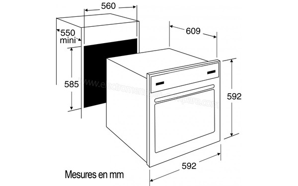 BRANDT FE1222X - Sch&eacute;ma d'encastrement