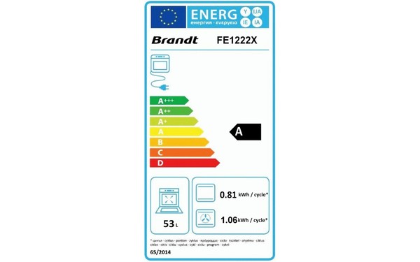 BRANDT FE1222X - &Eacute;tiquette &eacute;nergie