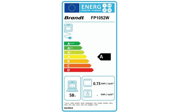 BRANDT FP1052W - &Eacute;tiquette &eacute;nergie