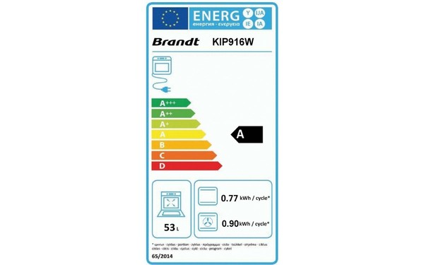 BRANDT KIP916W - &Eacute;tiquette &eacute;nergie