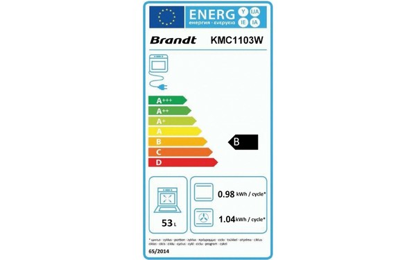 BRANDT KMC1103W - &Eacute;tiquette &eacute;nergie